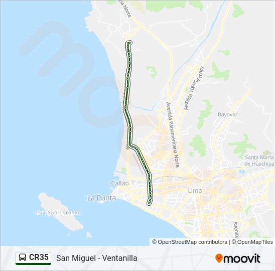 Mapa de CR35 de autobús