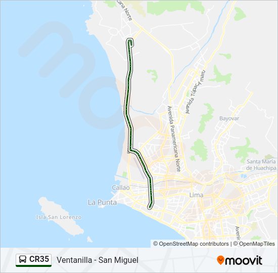 Mapa de CR35 de autobús