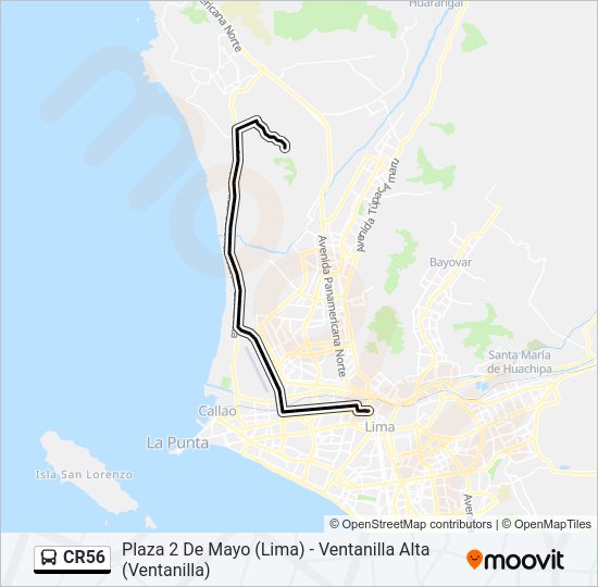 Mapa de CR56 de autobús