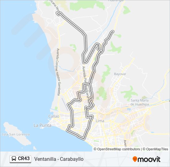 CR43 bus Line Map