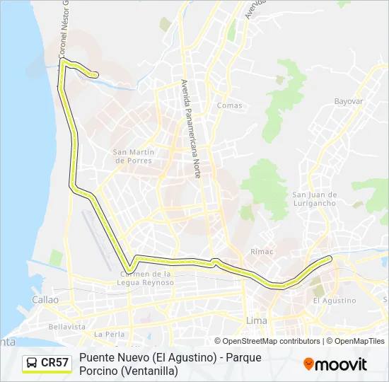 CR57 Bus Line Map