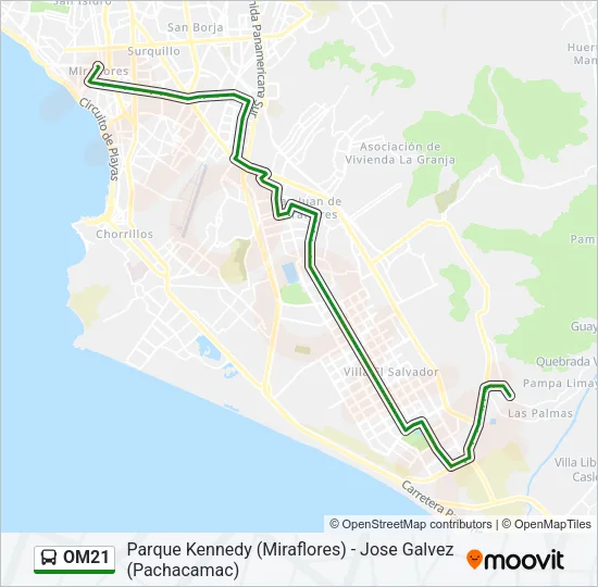 OM21 Bus Line Map