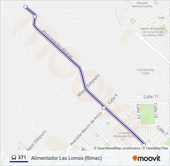 371 Bus Line Map