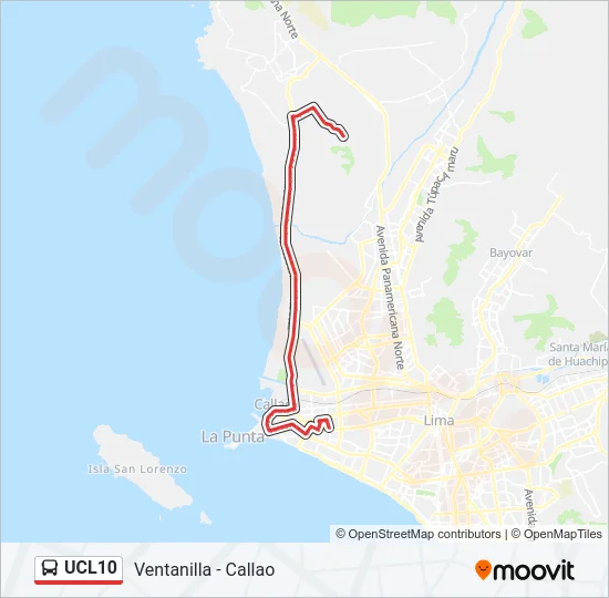 UCL10 Bus Line Map