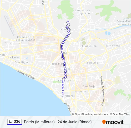 336 Bus Line Map