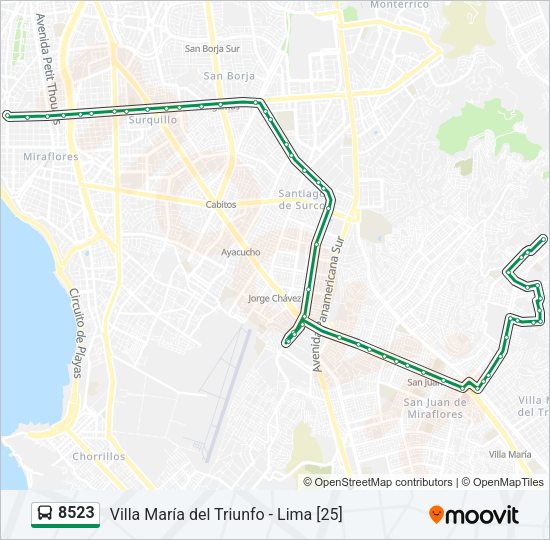 Mapa de 8523 de autobús