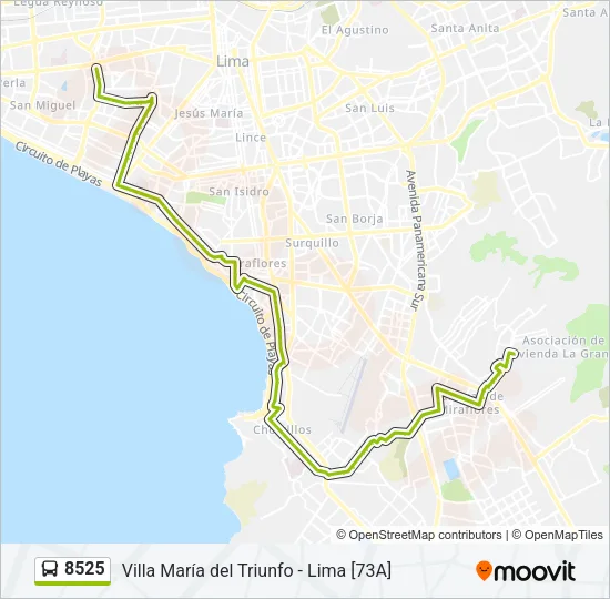 8525 Bus Line Map