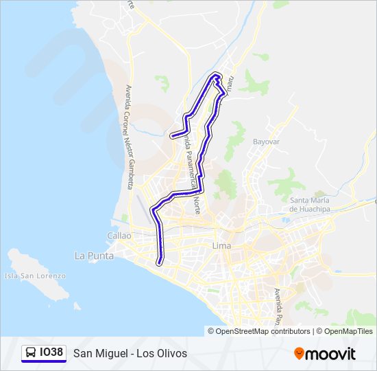 IO38 bus Line Map