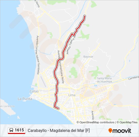 Mapa de 1615 de autobús