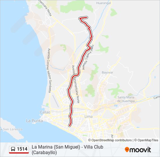 Mapa de 1514 de autobús