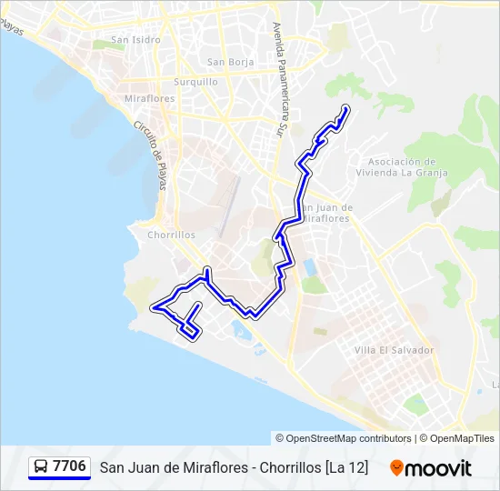 7706 Bus Line Map