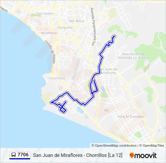 7706 Bus Line Map