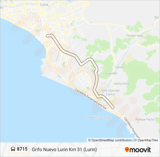 Mapa de 8715 de autobús