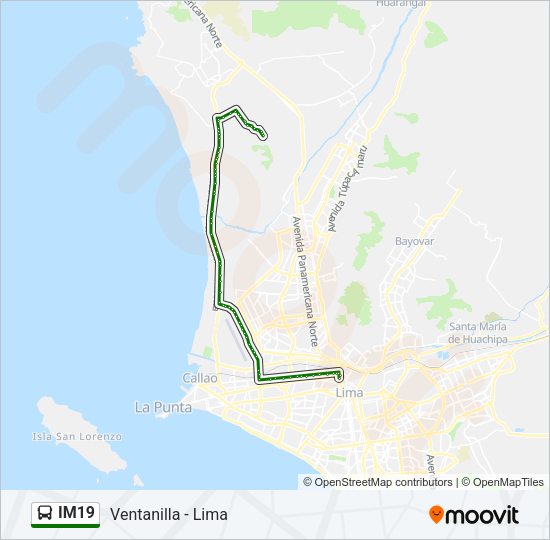 Mapa de IM19 de autobús