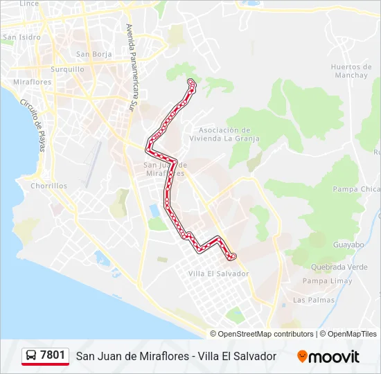 7801 Bus Line Map