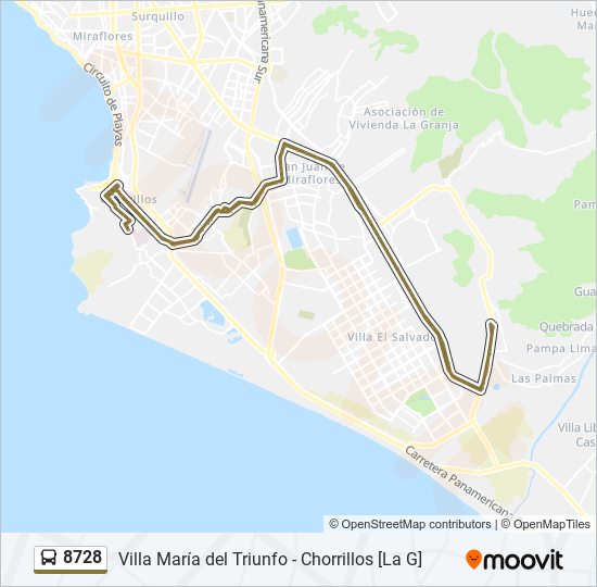 Mapa de 8728 de autobús