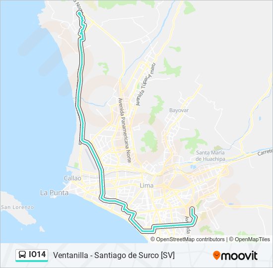 Mapa de IO14 de autobús