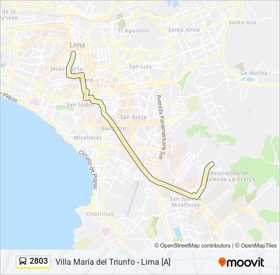 Mapa de 2803 de autobús