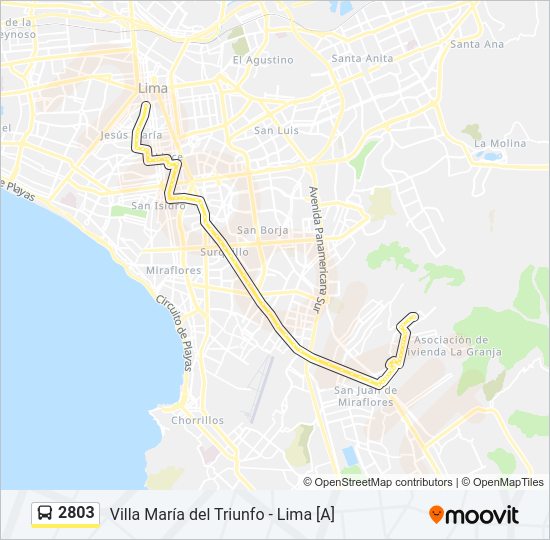 Mapa de 2803 de autobús