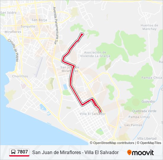 Mapa de 7807 de autobús