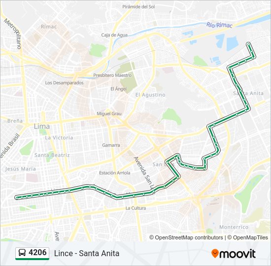 Mapa de 4206 de autobús