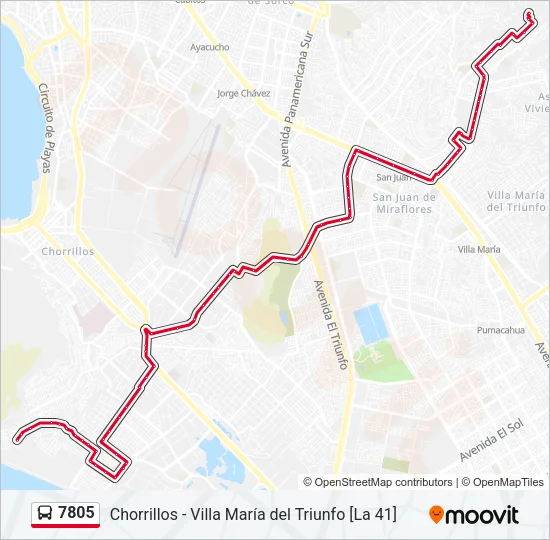7805 Bus Line Map