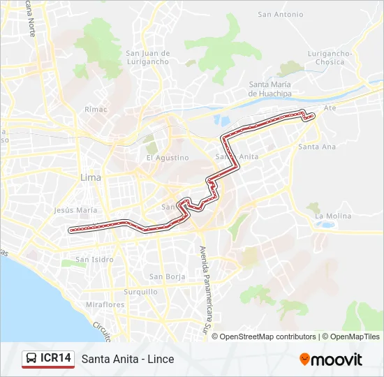 ICR14 Bus Line Map