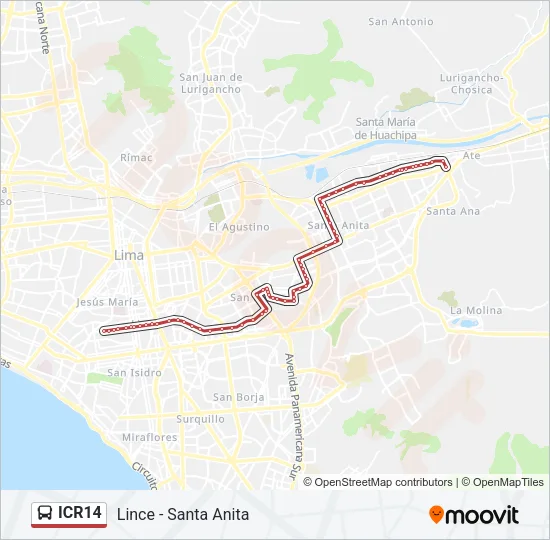 ICR14 Bus Line Map