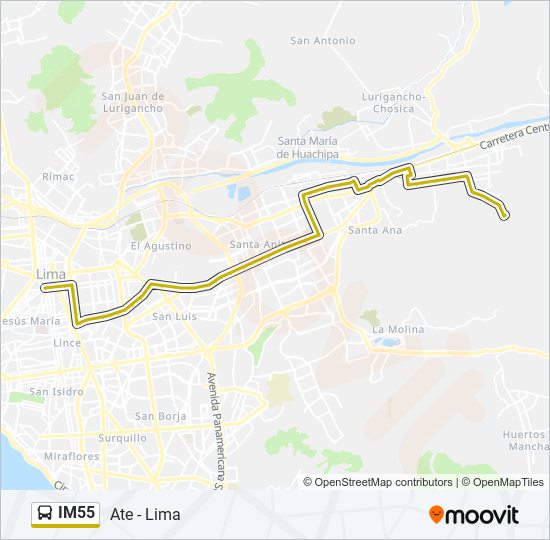 Mapa de IM55 de autobús