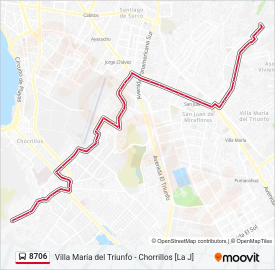 8706 Bus Line Map