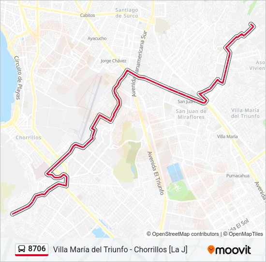 8706 Bus Line Map