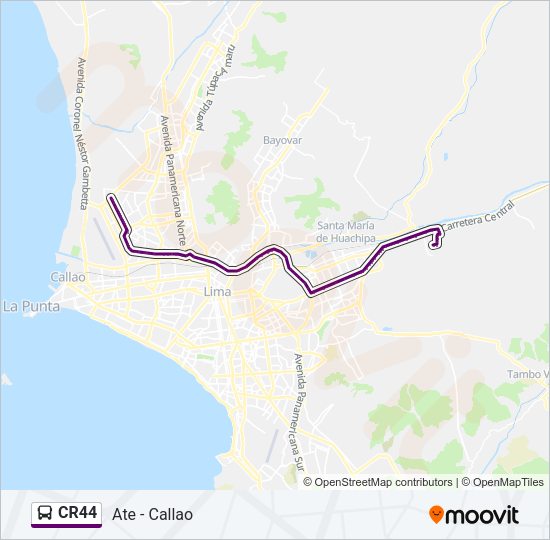 Mapa de CR44 de autobús