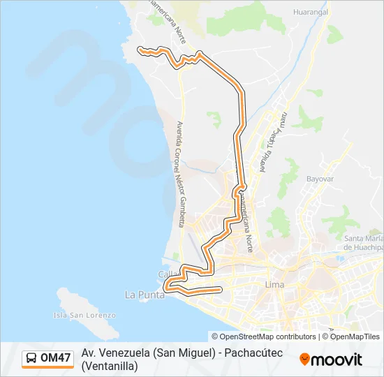 OM47 Bus Line Map