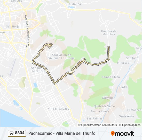 Mapa de 8804 de autobús