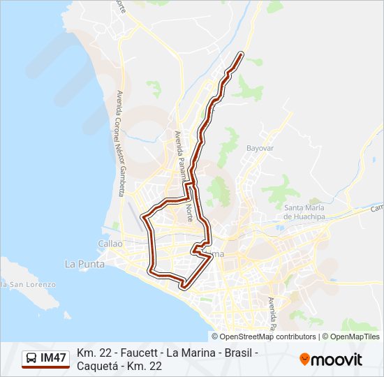 Mapa de IM47 de autobús