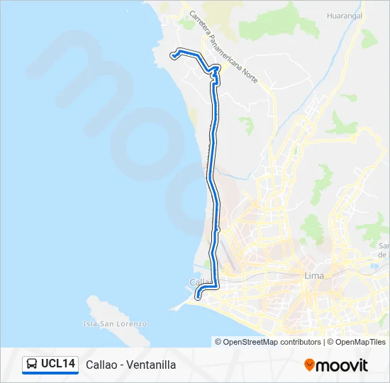 UCL14 Bus Line Map