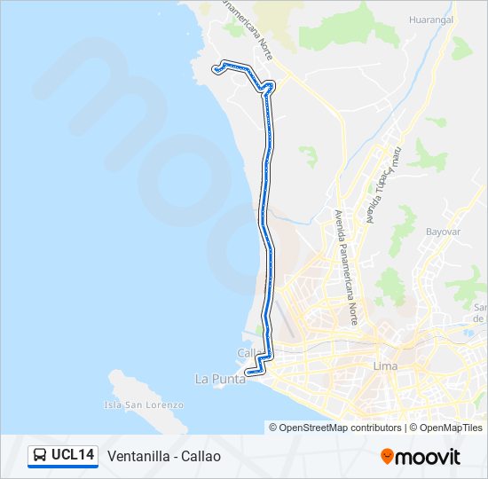 UCL14 bus Line Map