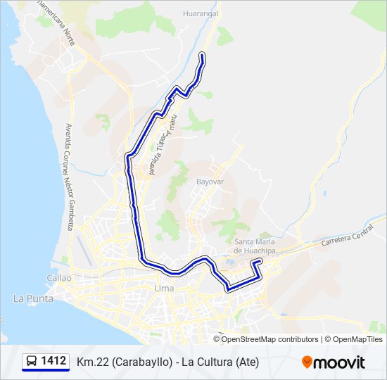 Mapa de 1412 de autobús