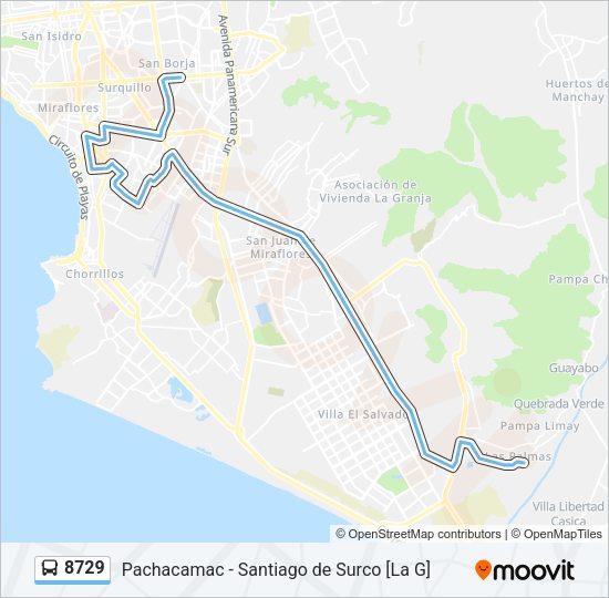 Mapa de 8729 de autobús