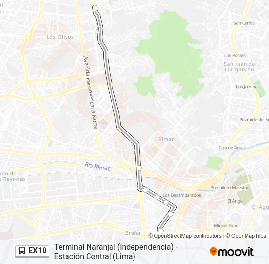 EX10 Bus Line Map