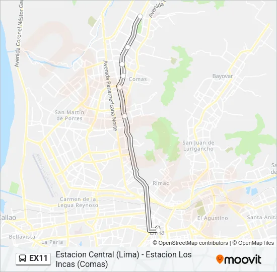 EX11 Bus Line Map