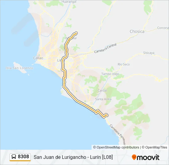8308 Bus Line Map