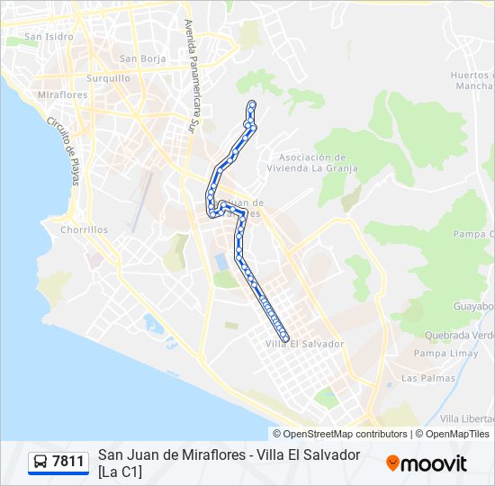 Mapa de 7811 de autobús