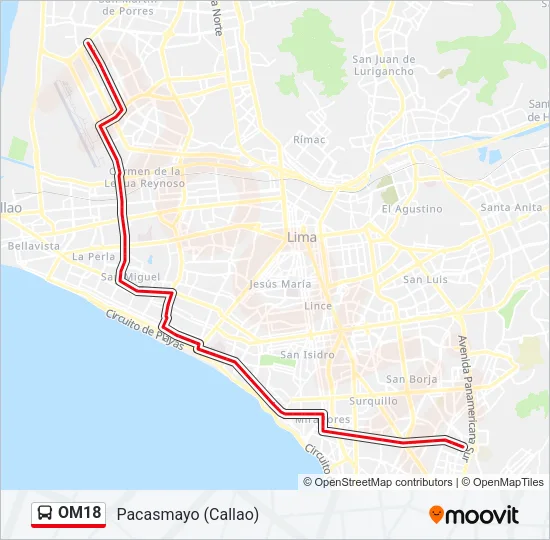 OM18 Bus Line Map