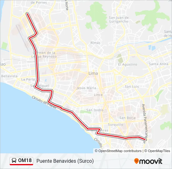 OM18 Bus Line Map