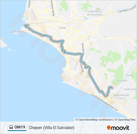 OM19 bus Line Map
