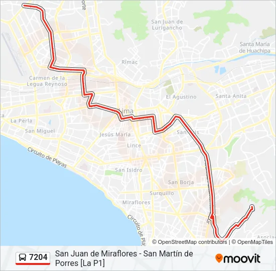 7204 Bus Line Map