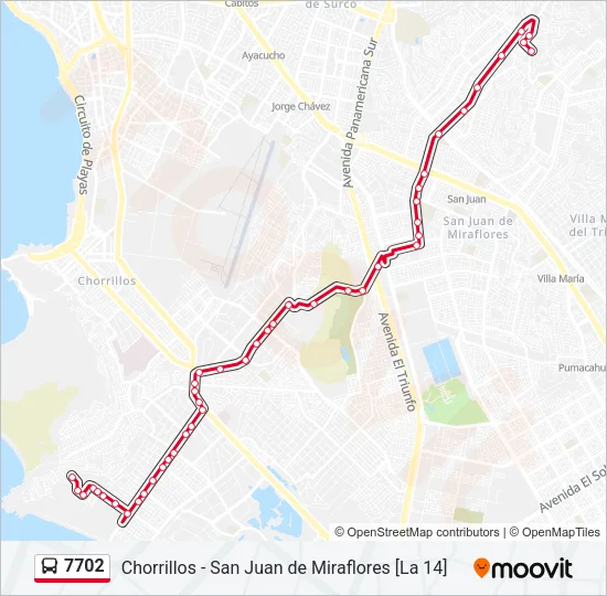 7702 Bus Line Map