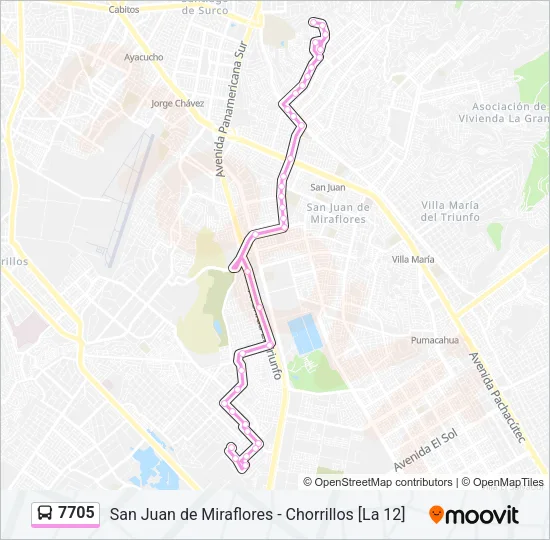 7705 Bus Line Map