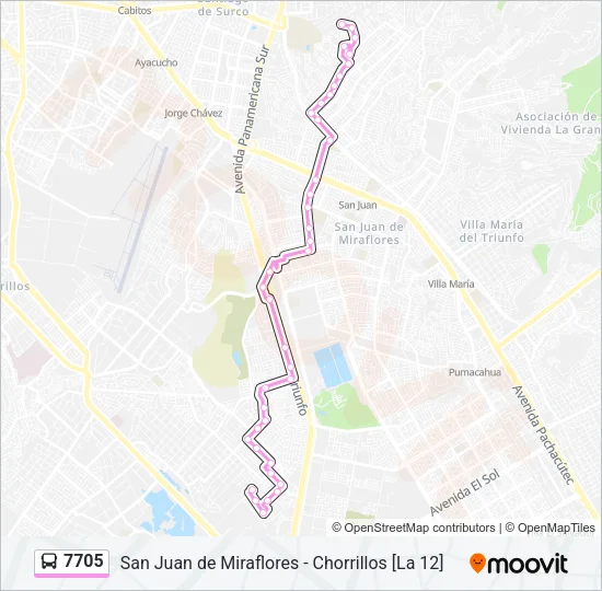7705 Bus Line Map